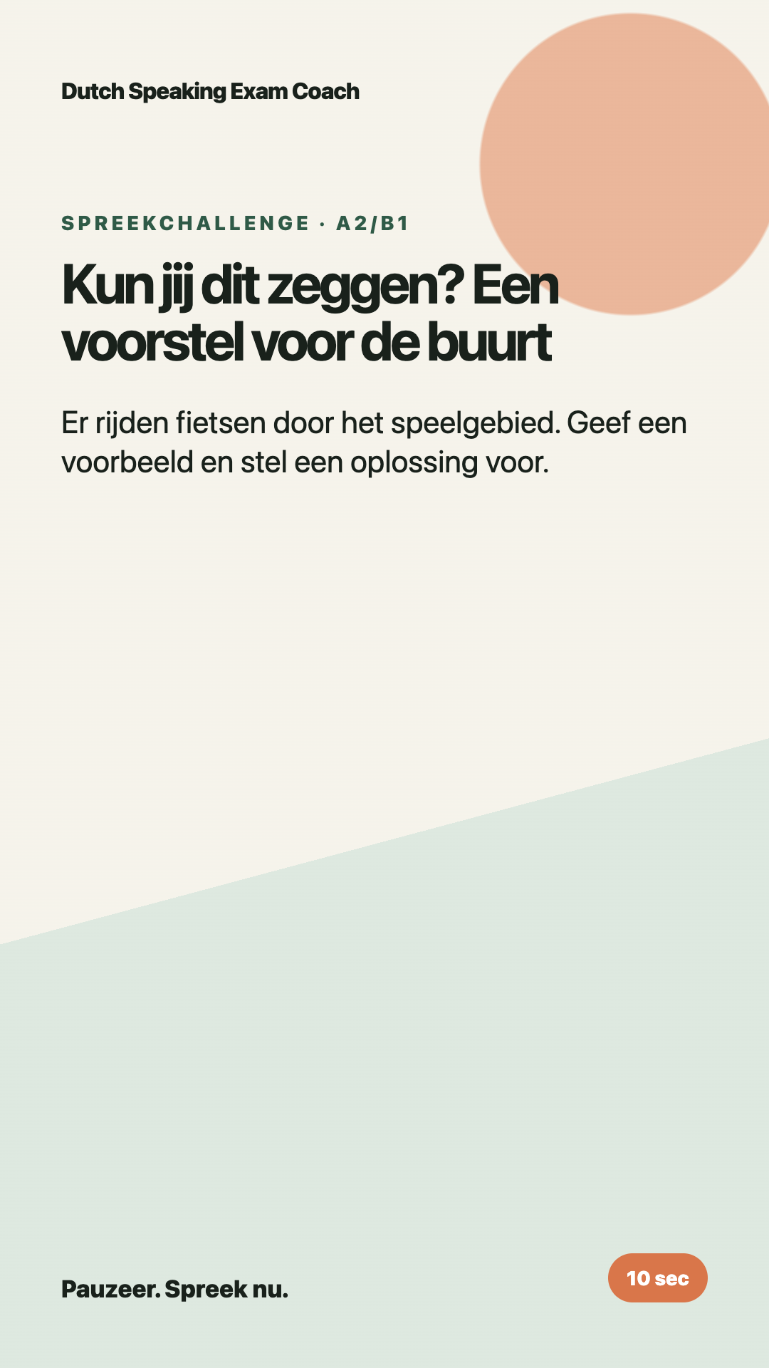 Een voorstel voor de buurt