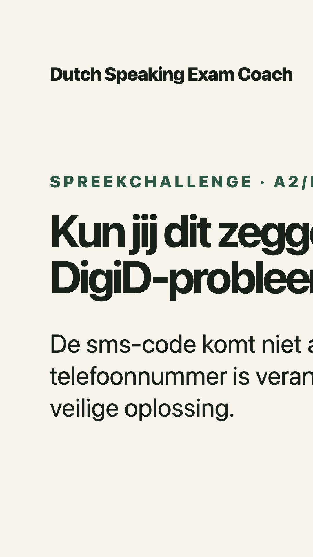 Een DigiD-probleem uitleggen