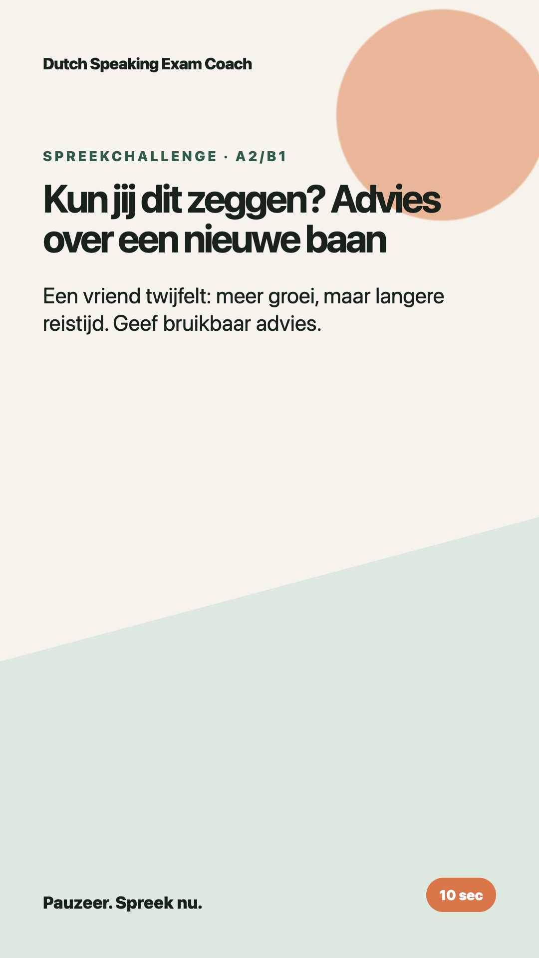 Advies over een nieuwe baan